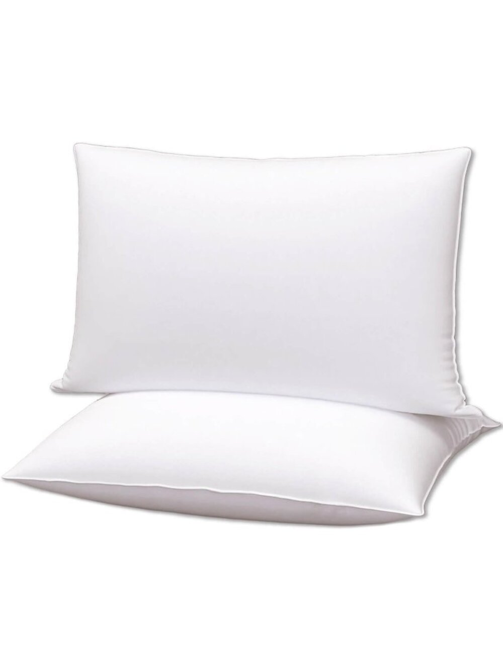 〽️Flat Ultra Thin Bed Pillows Standard Size Set of 2 Soft Down Alternative White